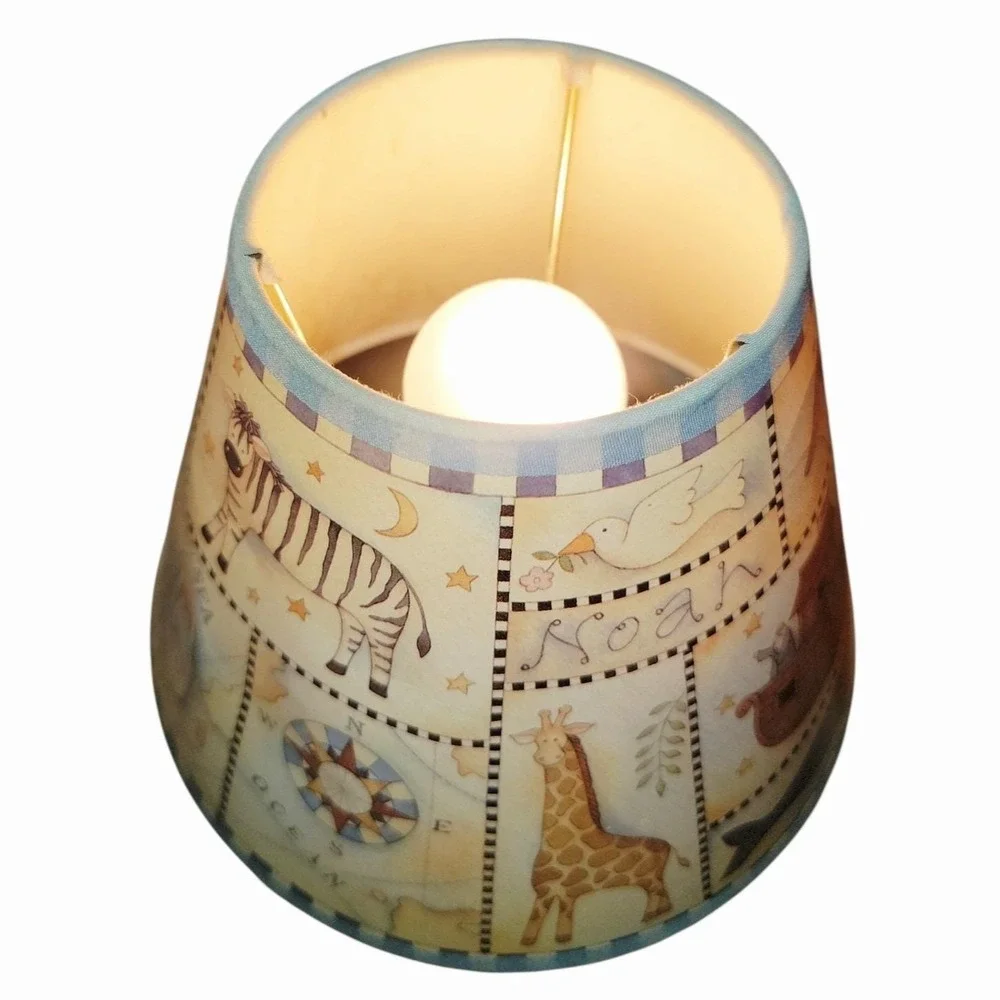 Noah's Ark Nursery Table Lamp Animals God's Blessings Have No End with Shade